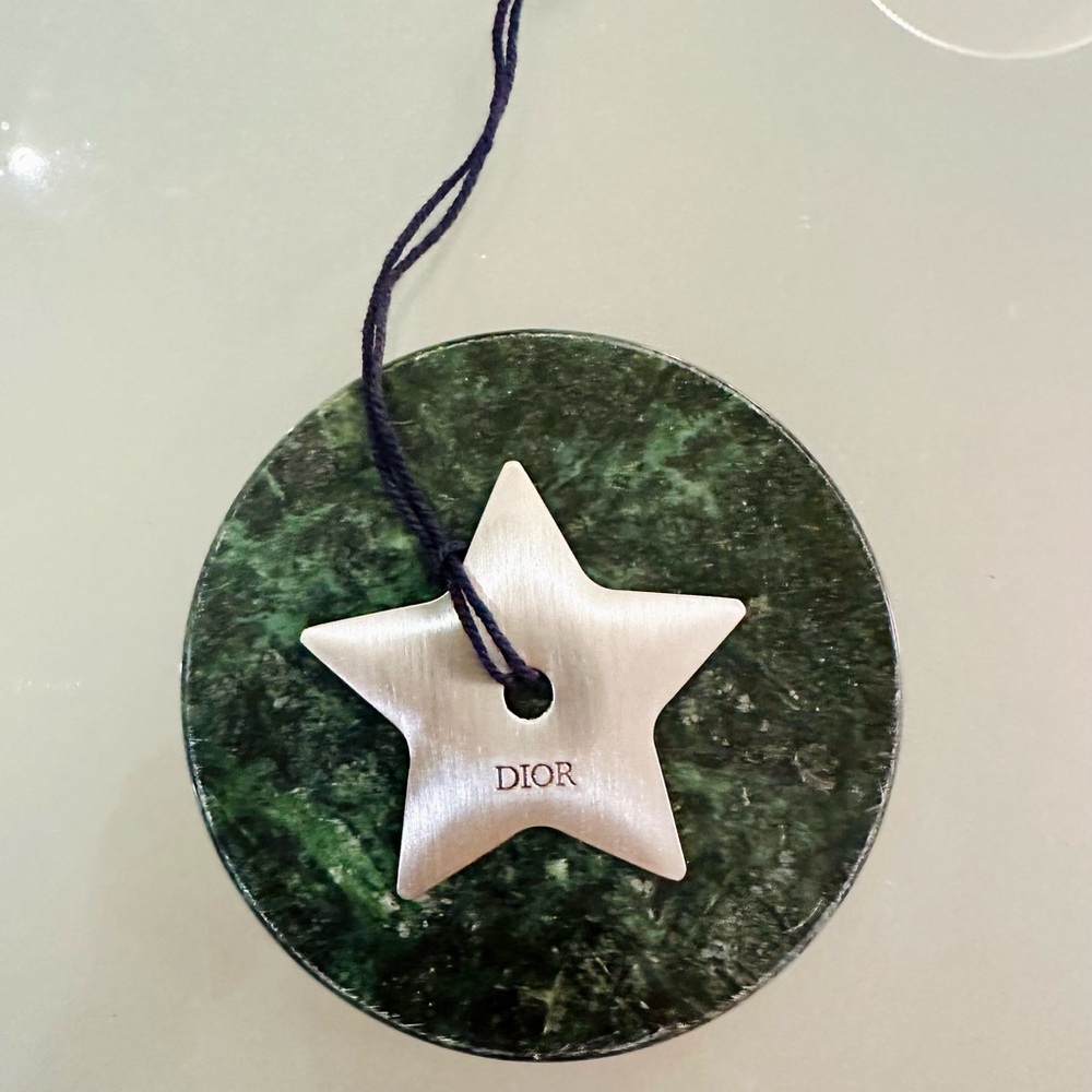 Dior Engraved Silver Metal Star Charm